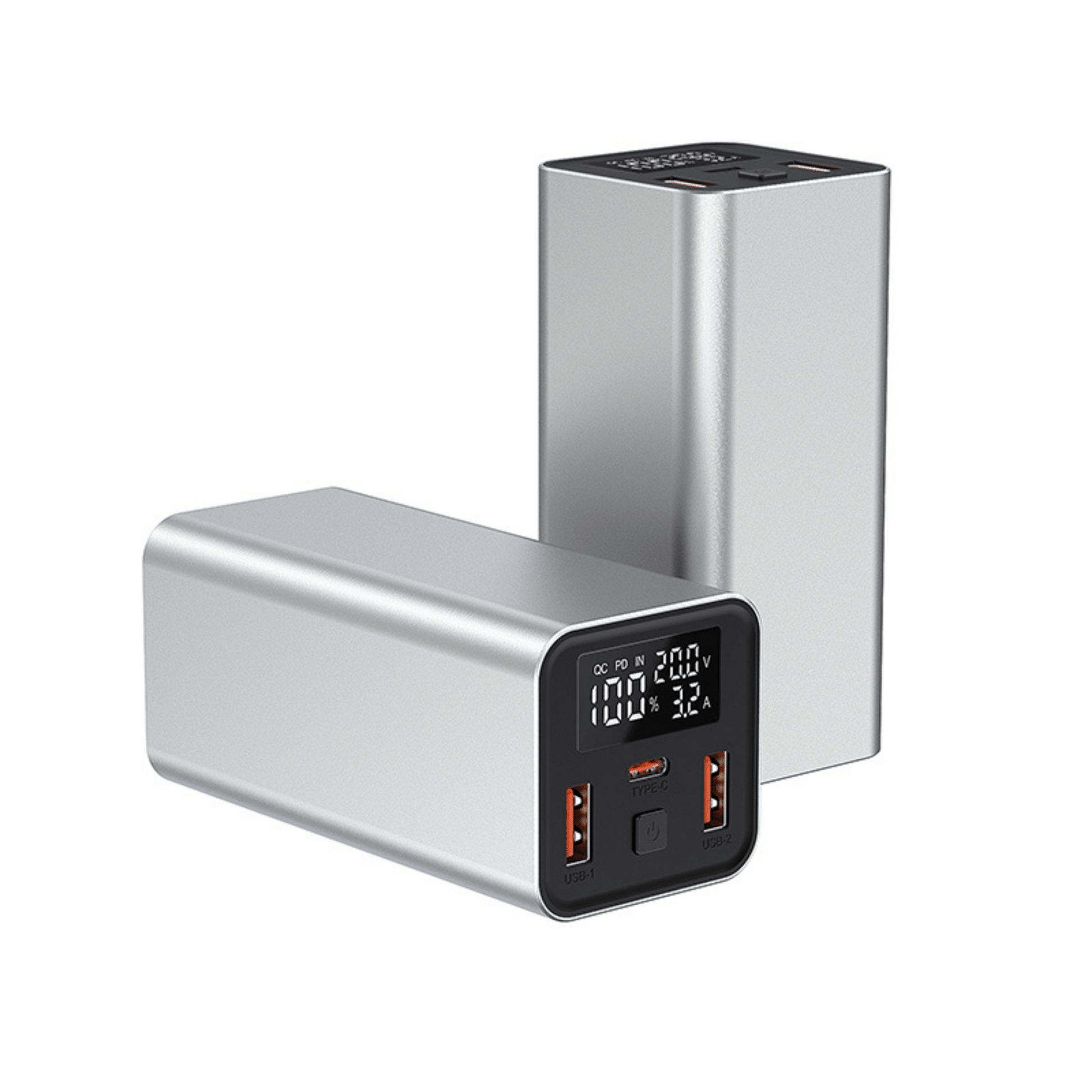 Baterie externă 20000mAh 65W, 1x USB - C & 2x USB - A, Negru - Voltres