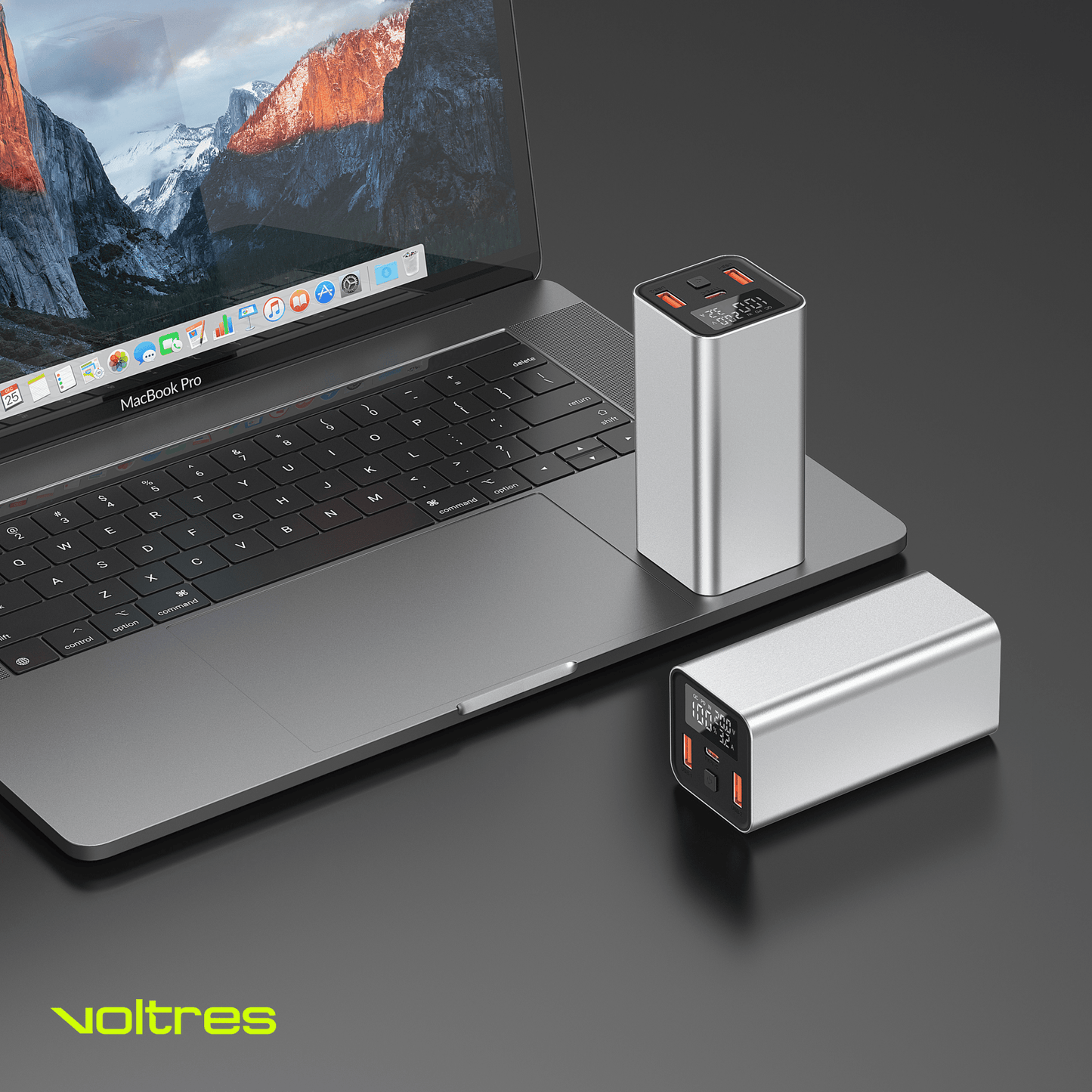 Baterie externă 20000mAh 65W, 1x USB - C & 2x USB - A, Negru - Voltres