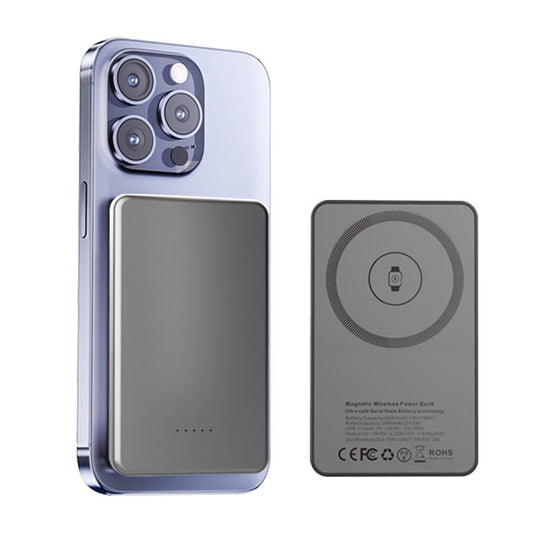 Baterie externa 5000mAh Qi2 15W Wireless & 20W Cablu, Plastic - Voltres