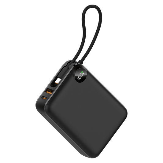 Baterie externă ChargeGO, 10000mAh, 22.5W, USB - C 15cm inclus, Alb - Voltres